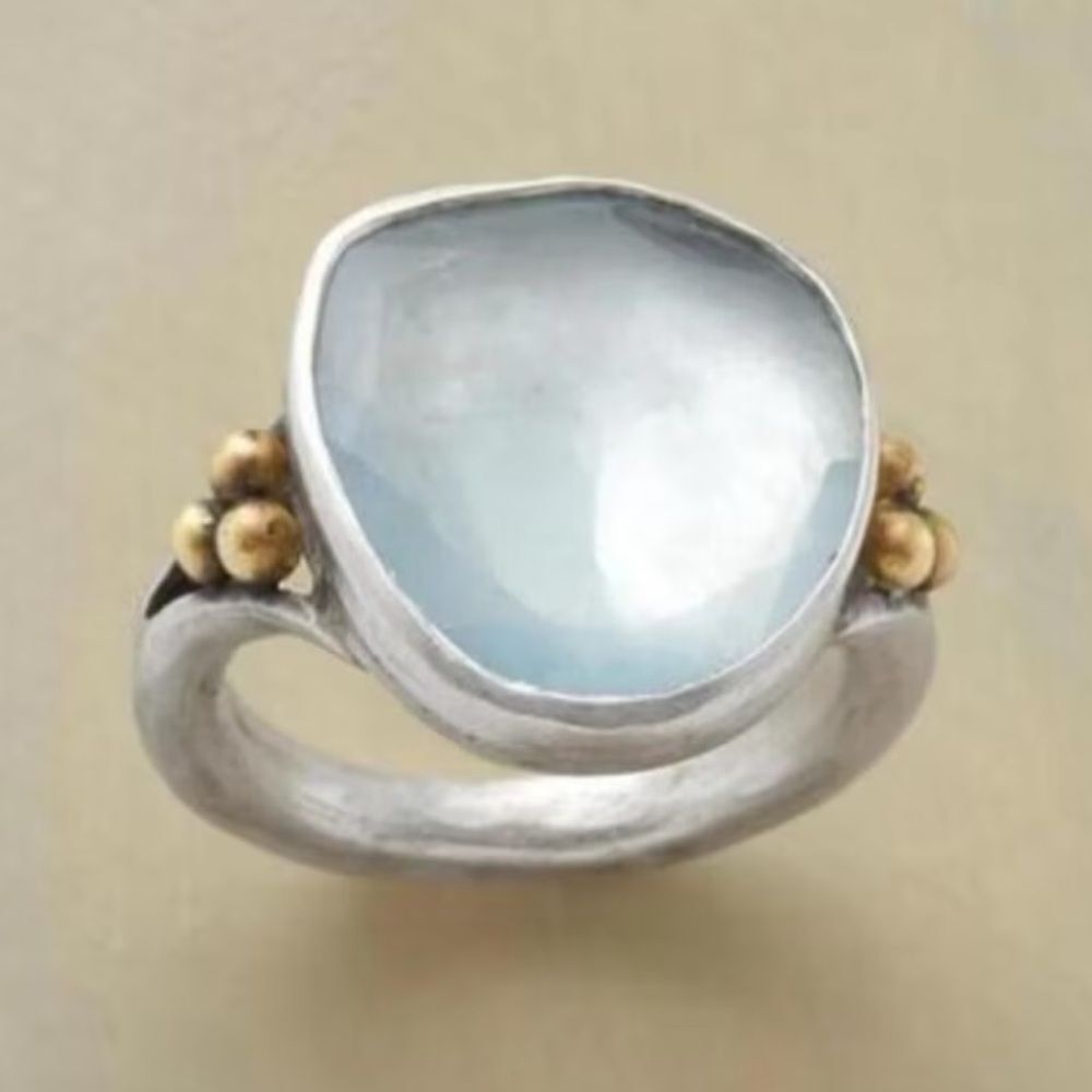 Boho stone ring #2343